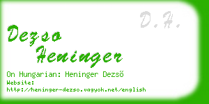 dezso heninger business card